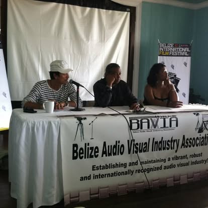 Darla Wolfe participating in a panel at the Belize International Film Festival